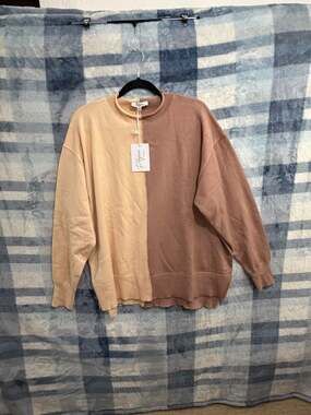 Polagram Two Tone Drop Shoulder Colorblock Sweater